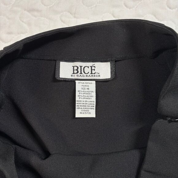 Bice by Sag Harbor Black Medium Length Skirt Zipper Slit size 16 - Picture 5 of 6